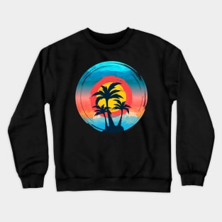 Colorful Beach Sunset Summer Design Crewneck Sweatshirt